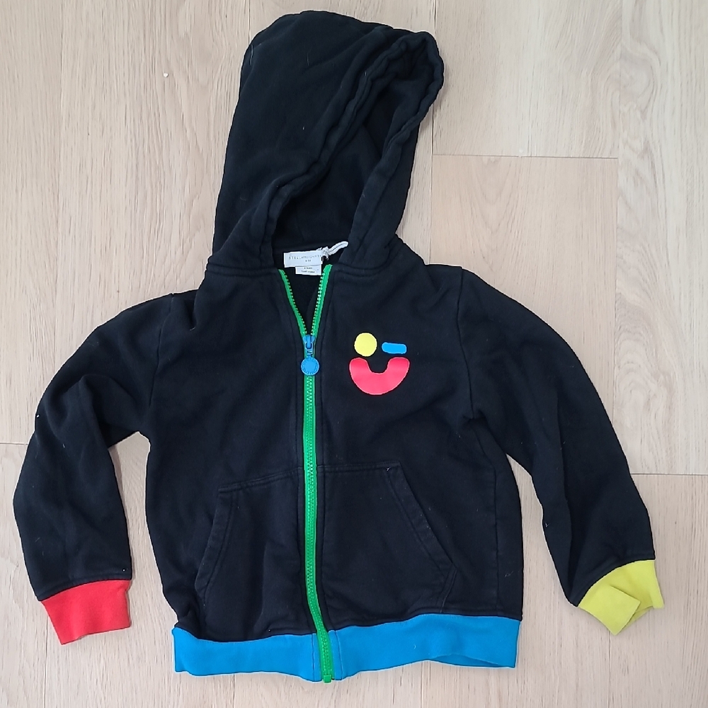Stella McCartney Kids Black Hoodie with Colorful Accents